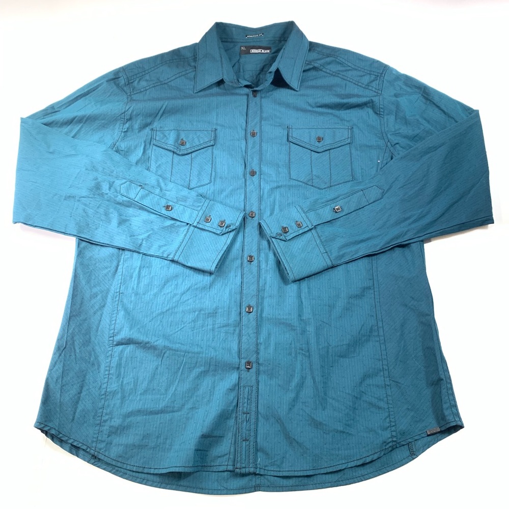 Buckle black mens athletic fit button shirt sz XL